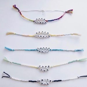 Friendship bracelets beaded letters